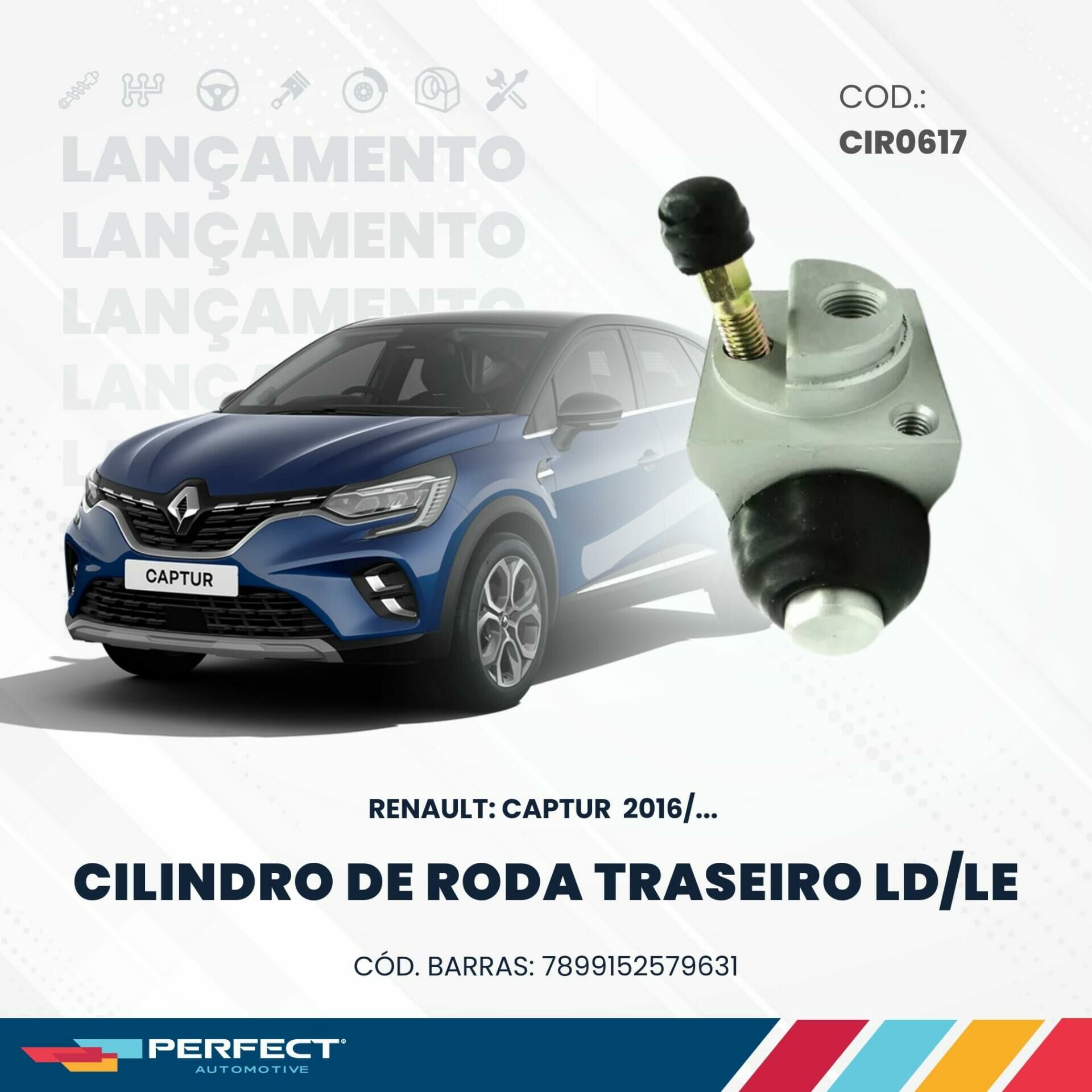 Cilindro de Roda traseiro LD / LE para o Renault Captur 2016 em diante